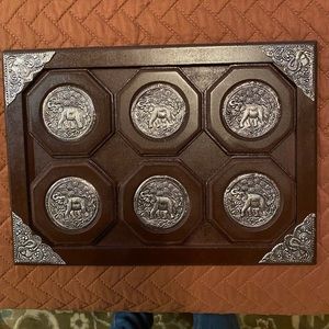 Decorative tray with removable coasters